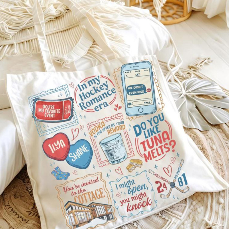Personalized HR Movite Design Hockey Tote Bag with Custom Style For Movie Book Fans Gift