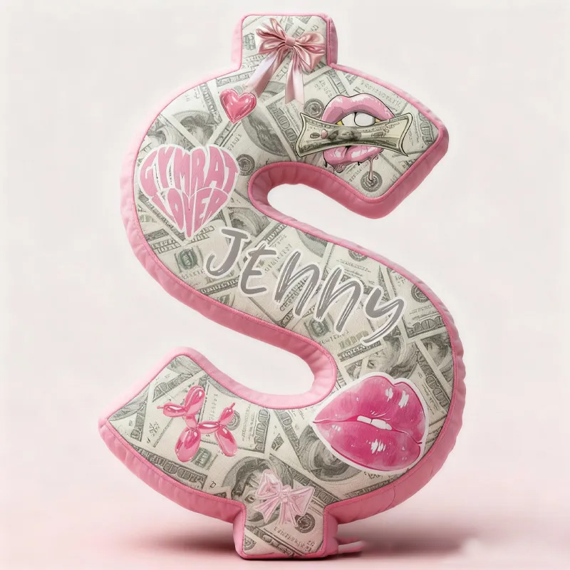 Personalized Dollar Throw Pillow Graphic 3D Print Trainer Fitness Planner Pinky Money Come Decoration Letter Pillow Exercise Sport Gym Sublimation Design Lift Heavy Shit Gym Rat Weightlifting Pillow for Her Gym Lovers