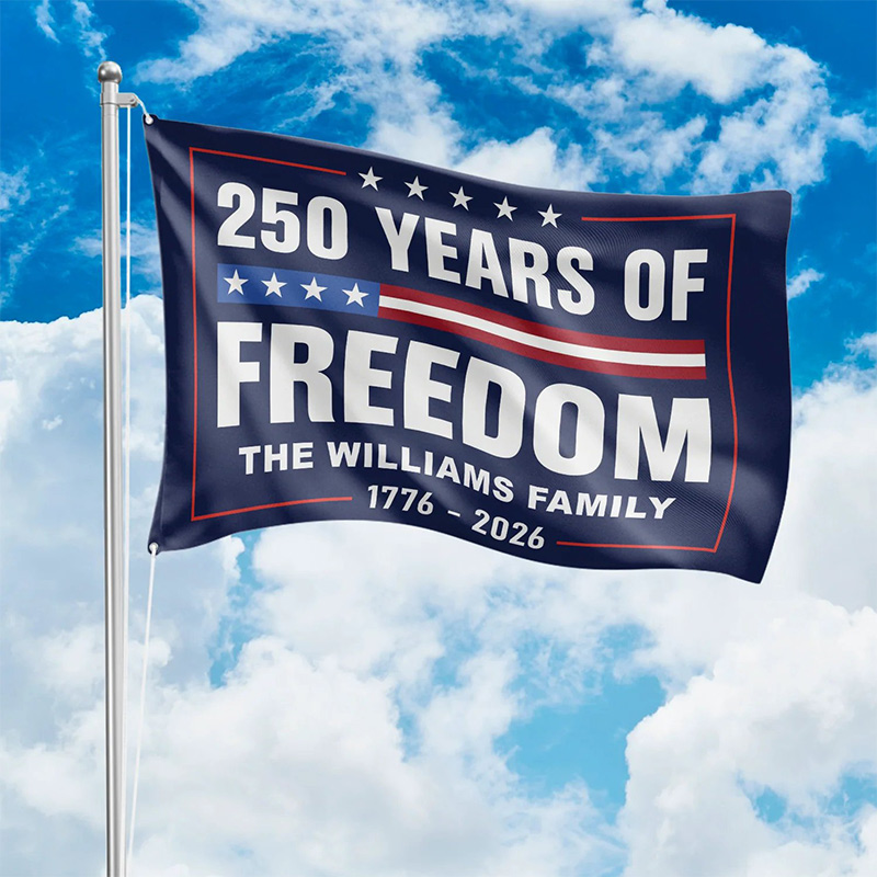 Personalized Family Name 250 Years Of Freedom 1776-2026 4th Of July Double-Sided Flag