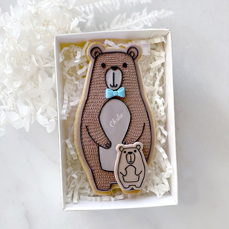 Personalized Bear and Cub Cutter & Debosser Set Baking Lover Gifts