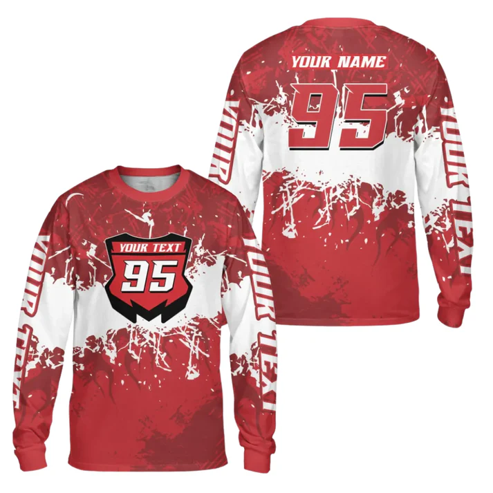 Personalized Splash Racing Custom Name Number Long Sleeve Jersey Shirt