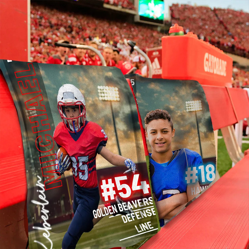 Personalized Football Blanket with Custom Name, Number, Team, and Photo Design