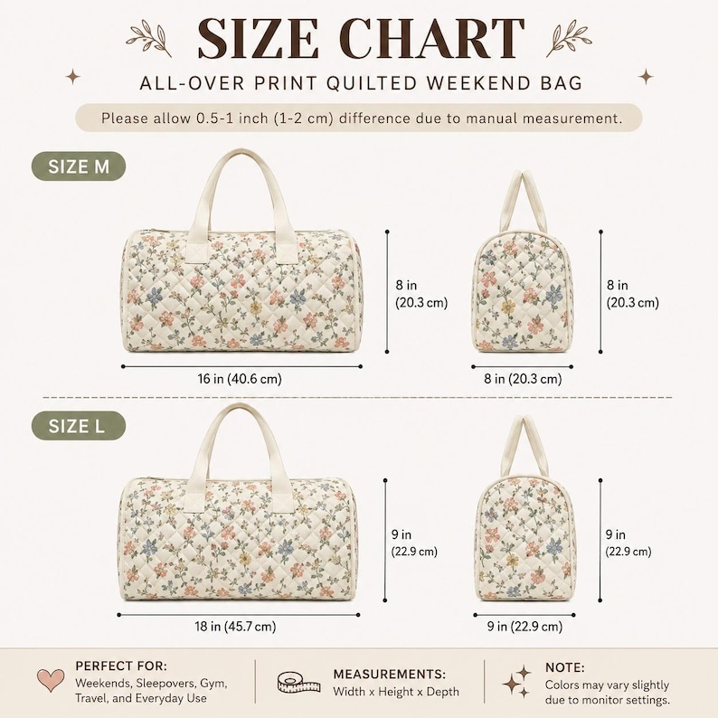 Quilted gingerbread Christmas weekend bag – a festive travel duffel tote for all your cozy holiday getaways. 