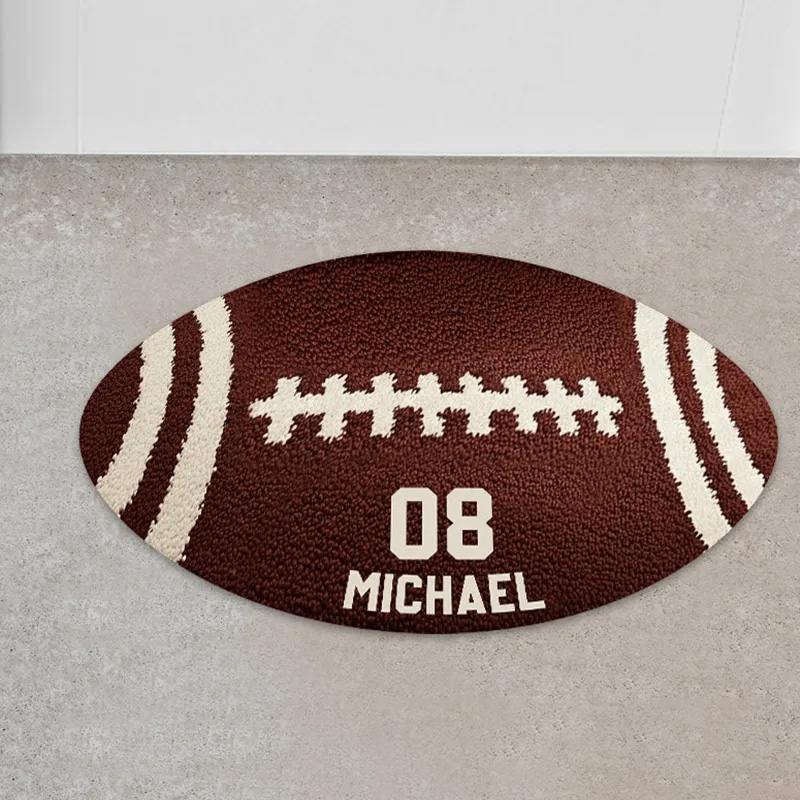 Personalize Your Football Rug with a Unique Custom Name and Number Design