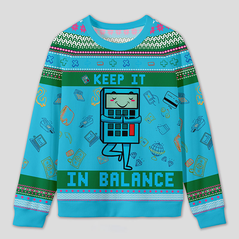 Personalized Funny Finance Yoga Ugly Sweater Office Holiday Party Gift for Accountants