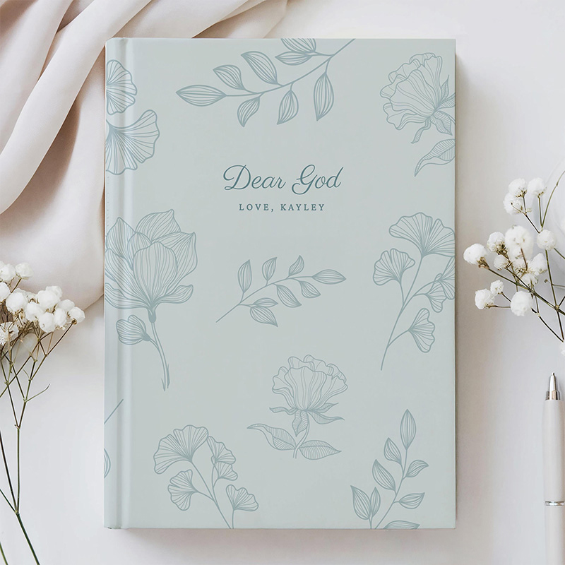 Personalized Dear God A5 Prayer Journal or Bible Study Notebook with Custom Name for Her Sermon Notes Gift for Christian Religious Gift for Women