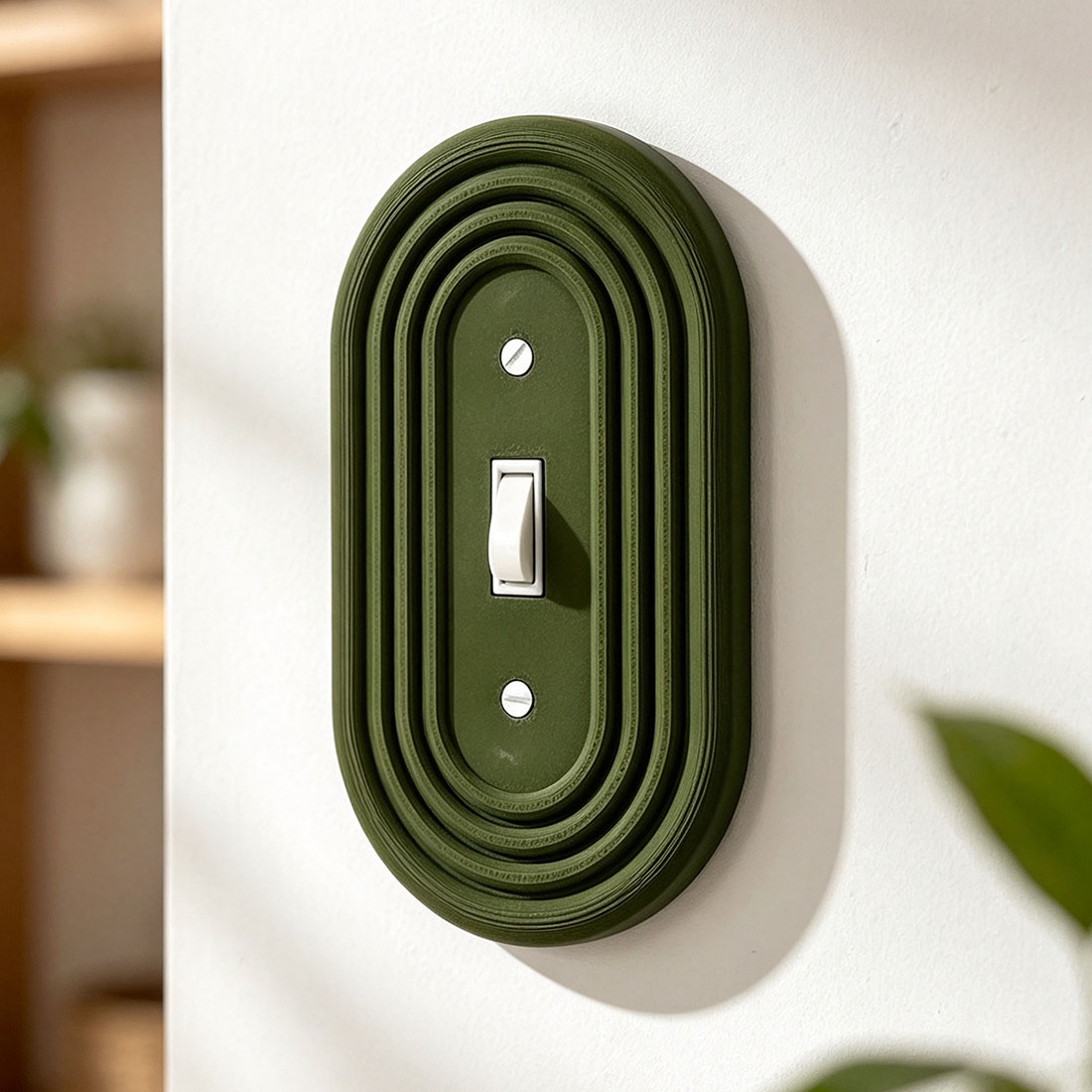 Mid-Century Modern Oval Light Switch Cover Available in Multiple Configurations Stylish & Functional Wall Plate