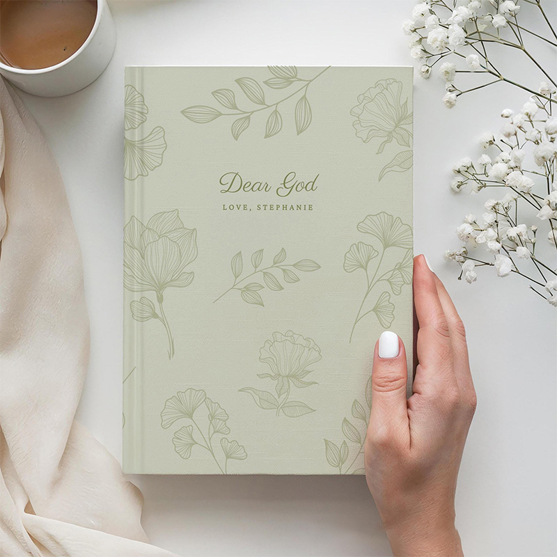 Personalized Dear God A5 Prayer Journal or Bible Study Notebook with Custom Name for Her Sermon Notes Gift for Christian Religious Gift for Women