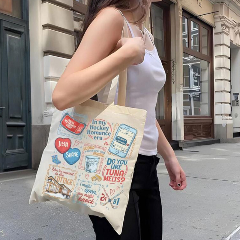 Personalized HR Movite Design Hockey Tote Bag with Custom Style For Movie Book Fans Gift
