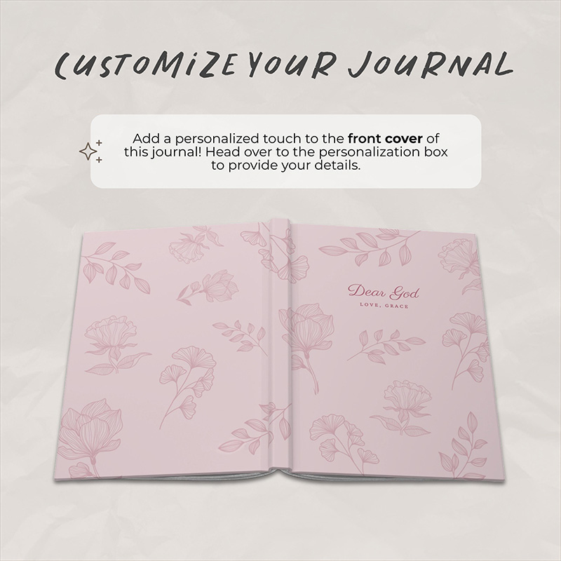 Personalized Dear God A5 Prayer Journal or Bible Study Notebook with Custom Name for Her Sermon Notes Gift for Christian Religious Gift for Women