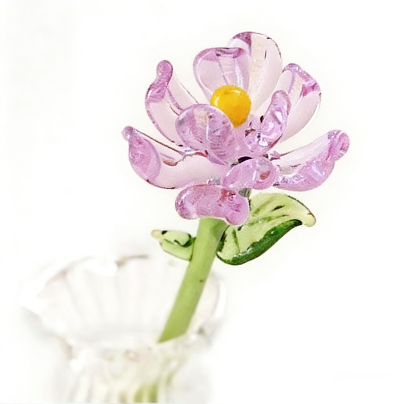 Handmade Glass Flower Bouquet Gift Eternal Bloom Home Office Decoration Friendship Keepsake Mother's Day Gift