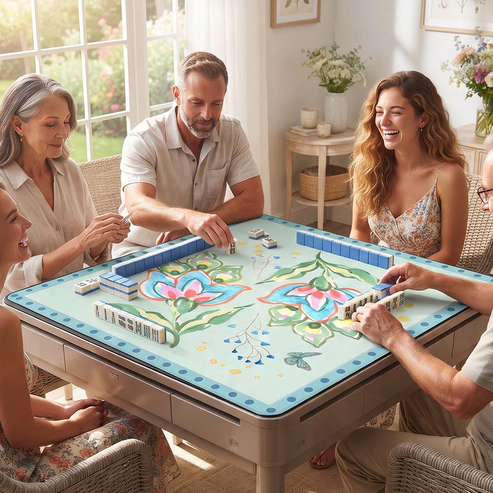 Summer Whimsy Floral Watercolor Mahjong Mat