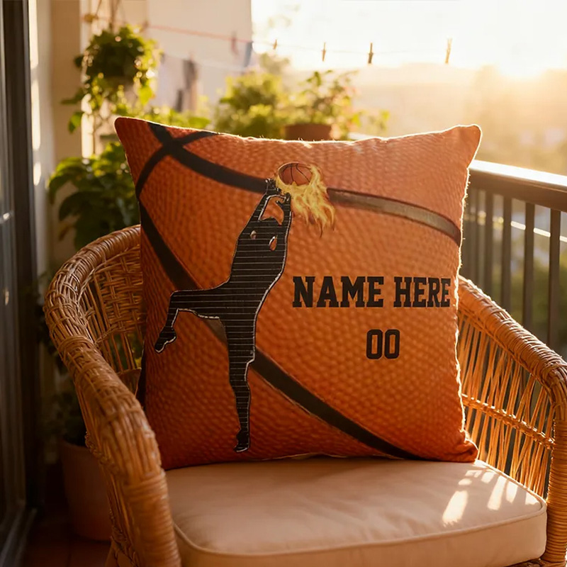 Personalized Basketball Pillow with Custom Name and Number Design