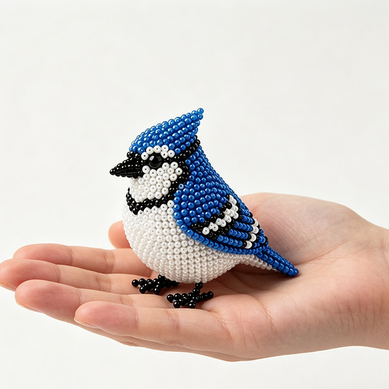 Personalized DIY Bead Bird Handmade Beading Kit Cute Animal Ornament Craft Gift For Adults Bird Lover Home Decor