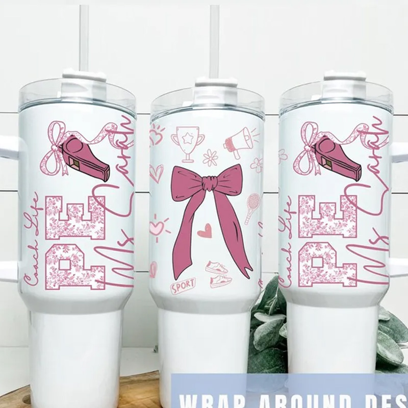 Personalized Fitness Tumbler Physical Education Teacher Gift Custom Travel Cup End of School Gift Quencher for Sport Teacher Gift for Gym Lovers