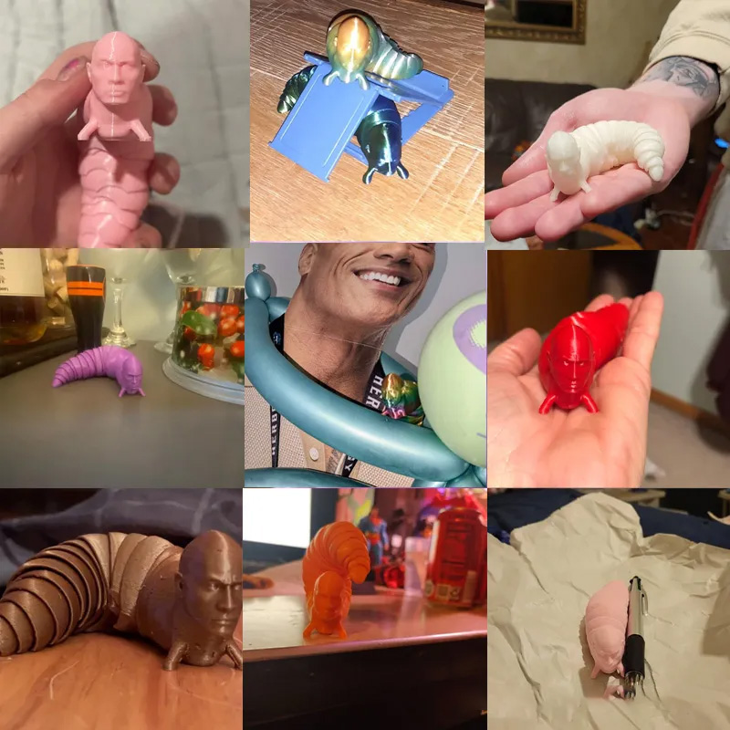 Personalized 3D Printed The Rock Fidget Slug Mucsle Man Gift for Friends Gym Rat Gym Lovers