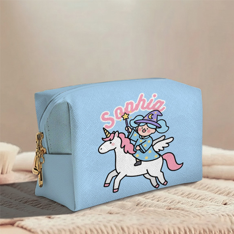 Personalized Magical Girl Toiletry Bag Custom Name for Kids Travel Gifts and Daily Use
