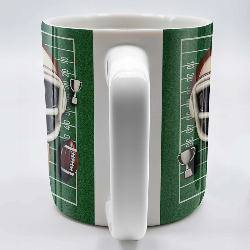 Personalized Football Coach Mug with Custom Name and Helmet Design  