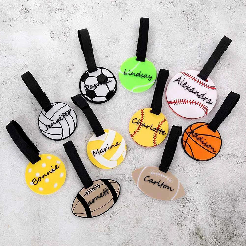 Personalized 3D Printed Softball Basketball Sports Luggage Bag Tag with Name 