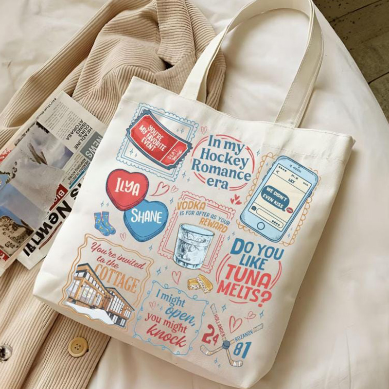 Personalized HR Movite Design Hockey Tote Bag with Custom Style For Movie Book Fans Gift