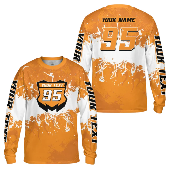Personalized Splash Racing Custom Name Number Long Sleeve Jersey Shirt