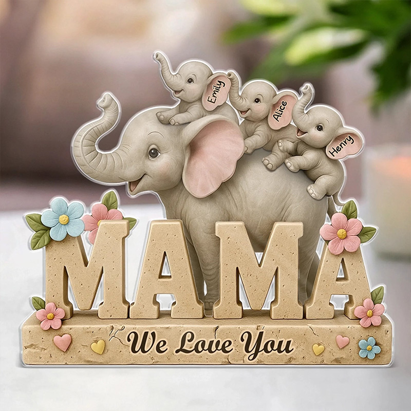 Personalized Acrylic Plaque Custom Mother's Day Gifts For Mom Grandma Love You A Ton Mama