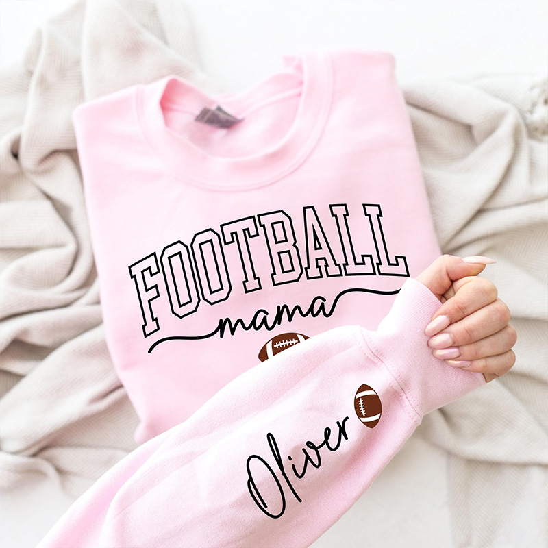 Personalized American Football Mom Sweatshirt with Custom Name and Stylish Graphic Design
