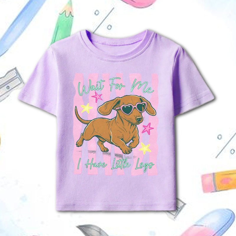 Wait For Me I Have Little Legs Dachshund Kids T‑Shirt  Funny Dog Tee Kids Shirts