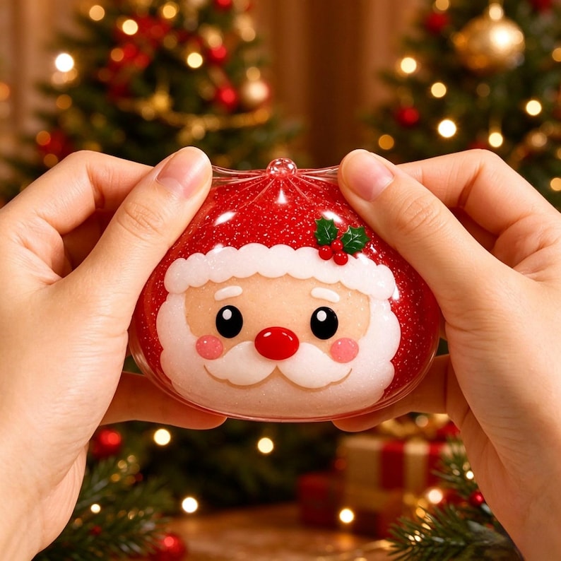 Christmas Dumpling Squishy Toy,Holiday Baozi Fidget Toy,Stress Relief Gift,Stocking Stuffer Gifts