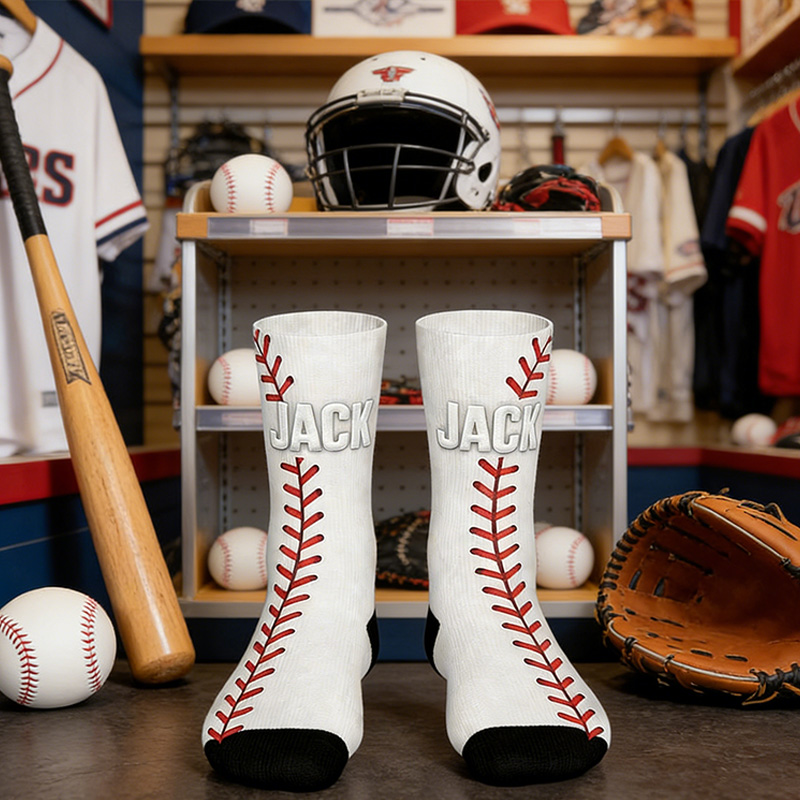 Personalized Baseball Socks with Custom Name for Sports Enthusiasts