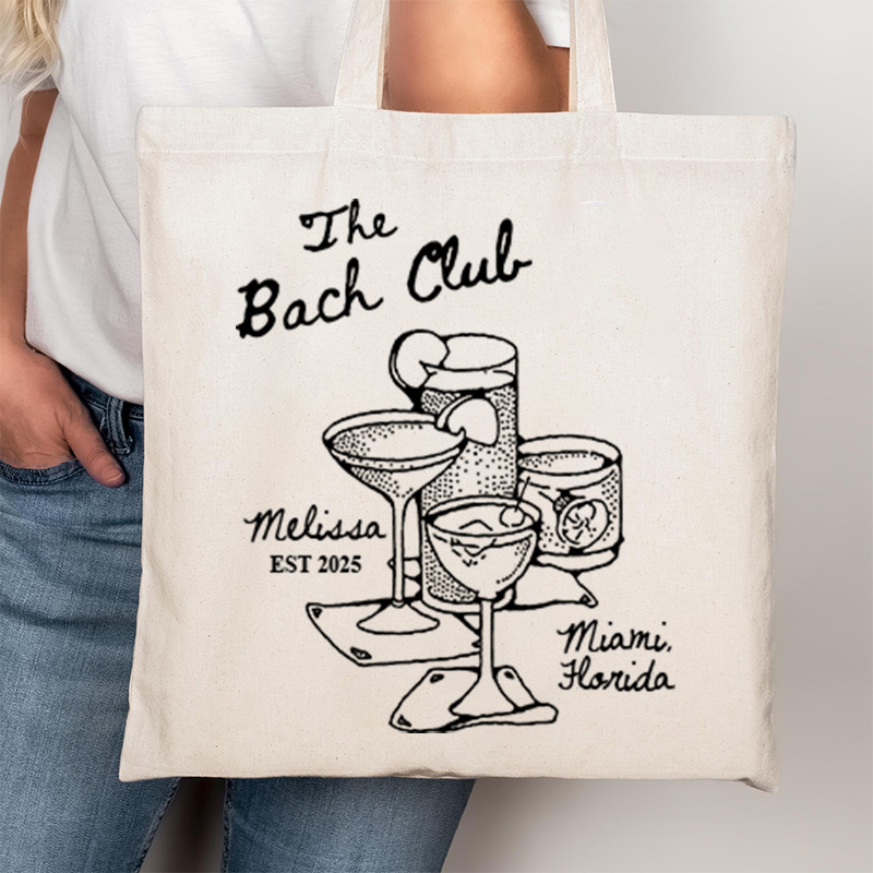 Personalized The Bach Club Cocktail Tote Bag Bridesmaid Tote Bachelorette Party Gift for Bride