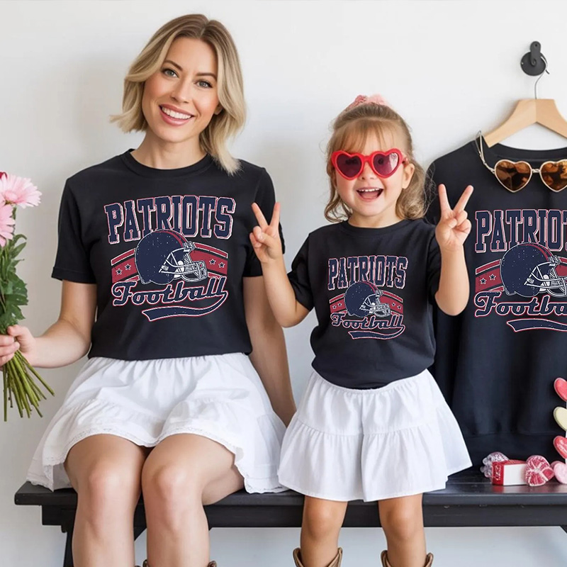 Personalized American Football Team T-Shirt Baseball Mom Shirt With Retro Helmet Design