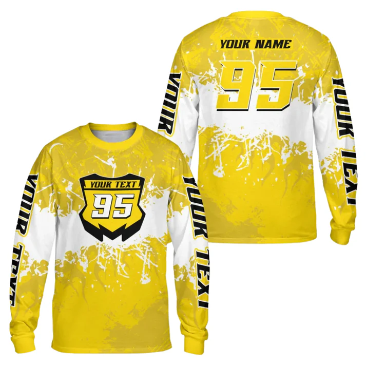 Personalized Splash Racing Custom Name Number Long Sleeve Jersey Shirt