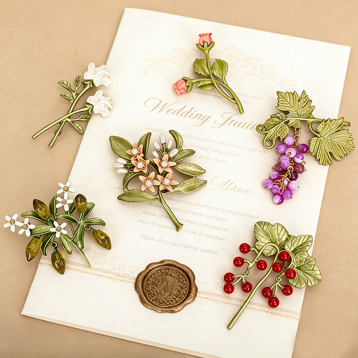 Personalized Bridesmaid flower brooch , Custom Groomsmen Flower Brooch, Wedding Brooch, Birthday Gift for Her