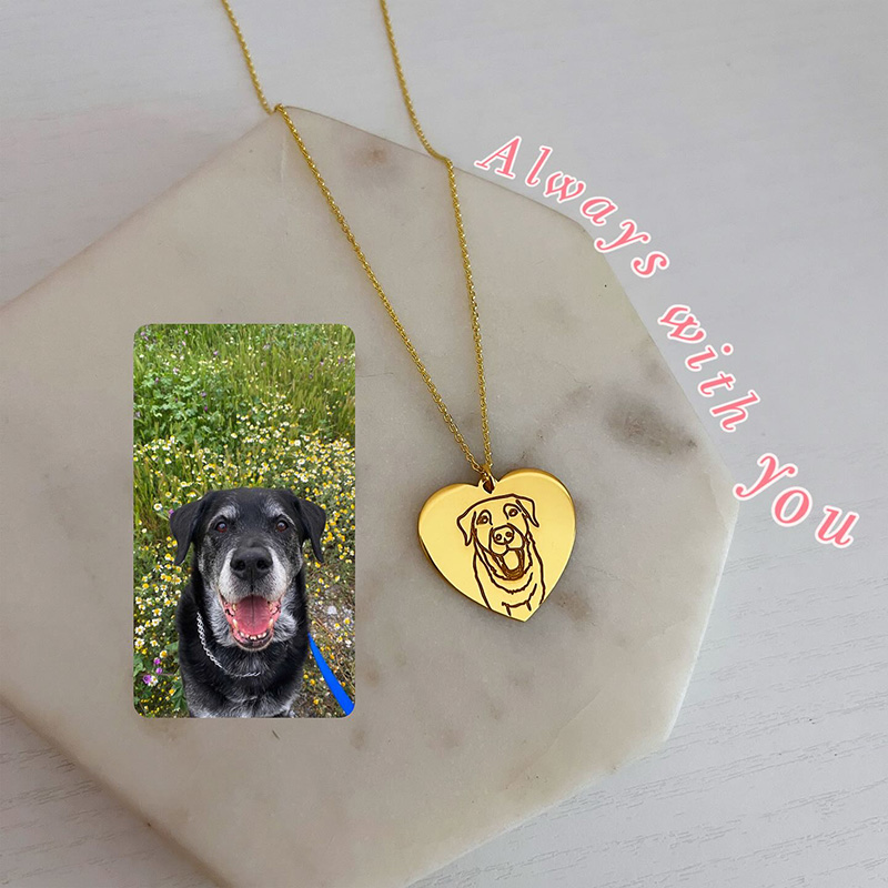 Personalized Engraved Famliy Face Photo Heart Design Portrait Necklace With Custom Photo for Memorial Gift, Mother's Day Jewelry