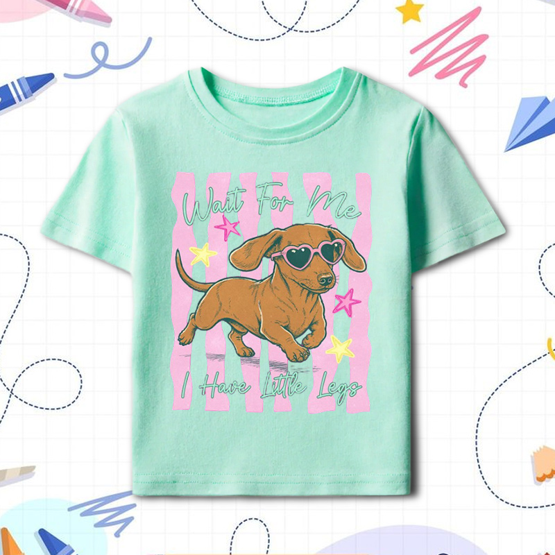 Wait For Me I Have Little Legs Dachshund Kids T‑Shirt  Funny Dog Tee Kids Shirts