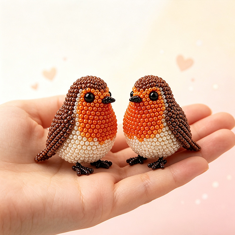 Personalized DIY Bead Bird Handmade Beading Kit Cute Animal Ornament Craft Gift For Adults Bird Lover Home Decor