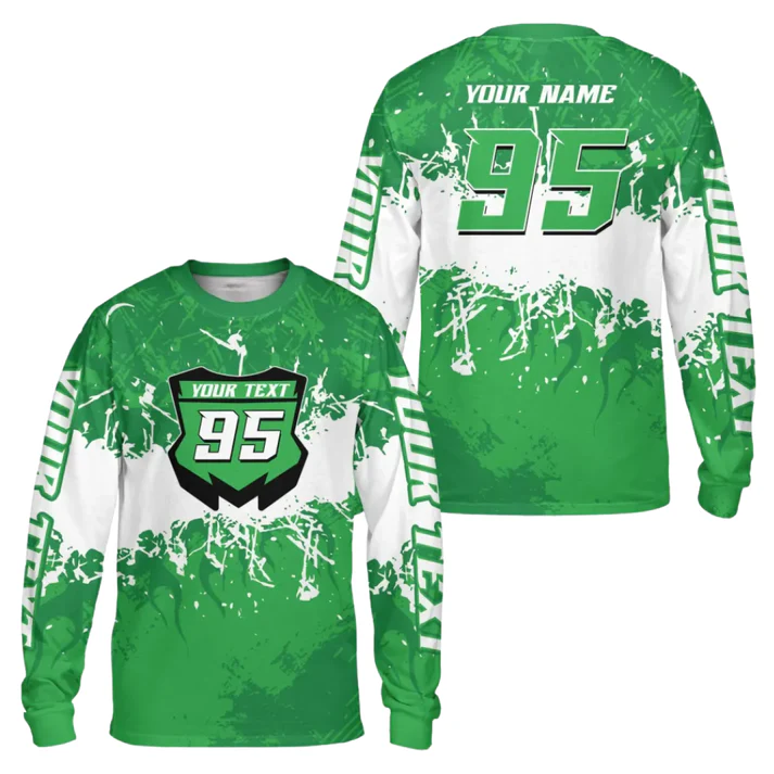 Personalized Splash Racing Custom Name Number Long Sleeve Jersey Shirt
