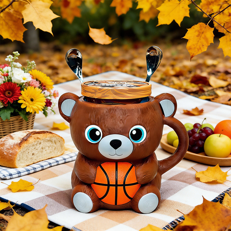 Personalized 3D-Printed Sport Bear Ice Cream Cozies with Spoon Ears Design