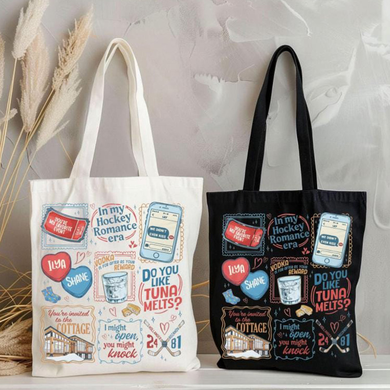 Personalized HR Movite Design Hockey Tote Bag with Custom Style For Movie Book Fans Gift