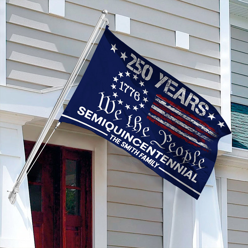 Personalized Family Name We The People America 250 Years House Flag
