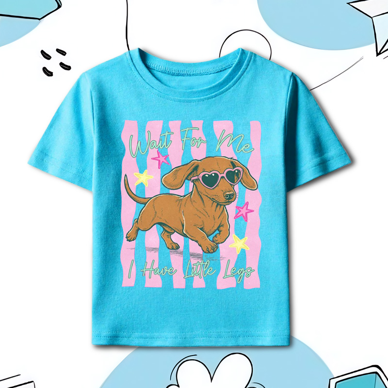 Wait For Me I Have Little Legs Dachshund Kids T‑Shirt  Funny Dog Tee Kids Shirts