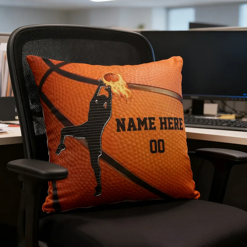 Personalized Basketball Pillow with Custom Name and Number Design