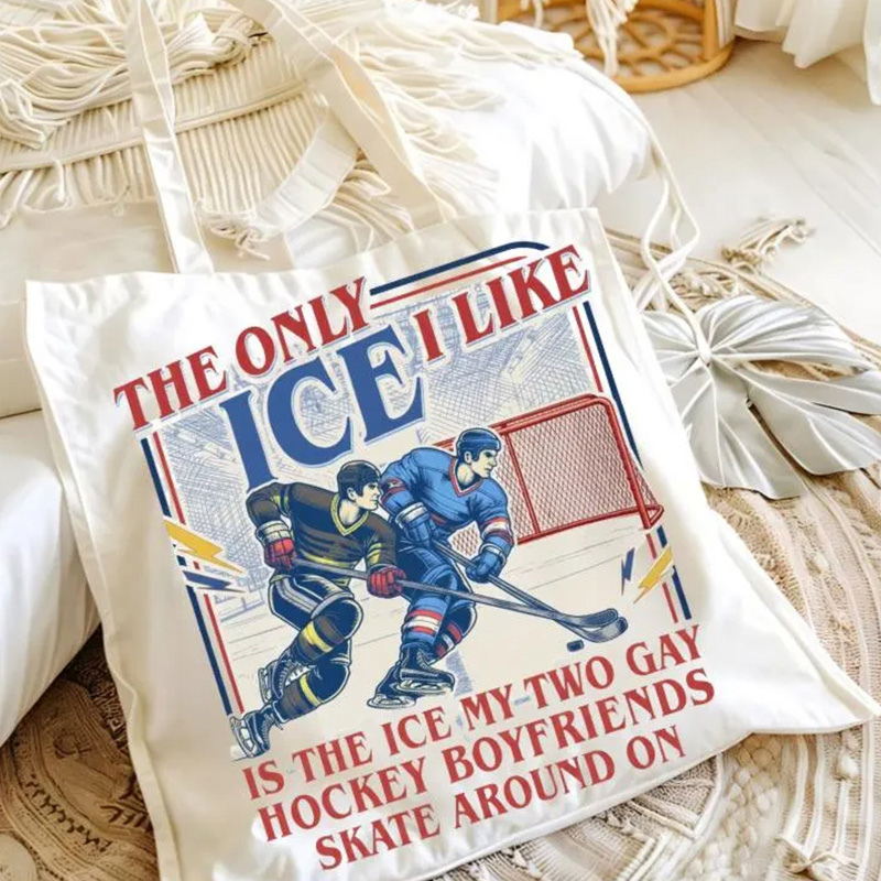 Personalized HR Hockey Romance Book Design Hockey Tote Bag with Custom Style For Movie Book Fans Gift