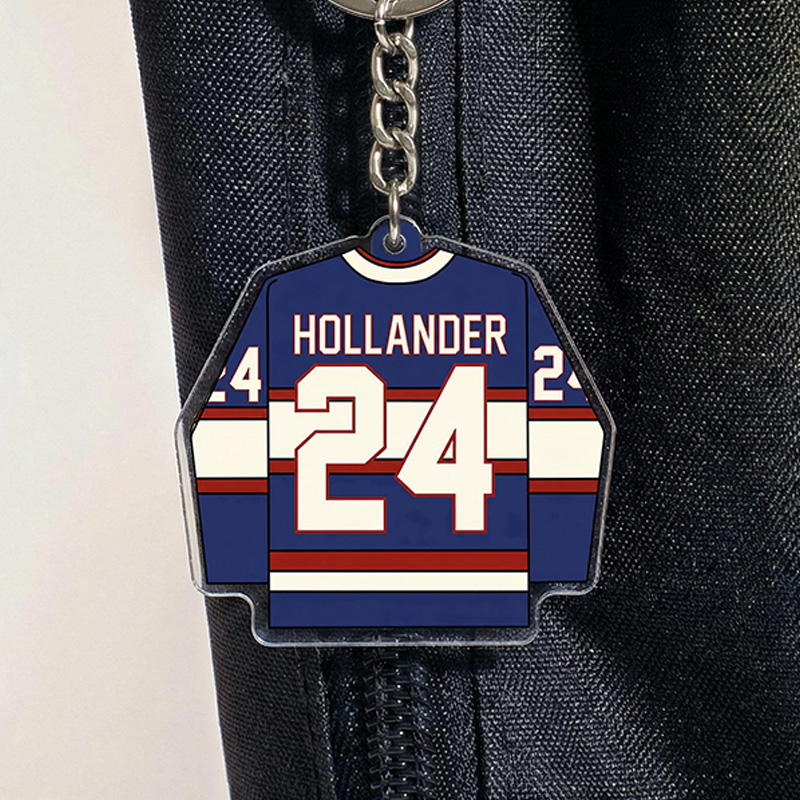 Personalized HR Hockey Design Acrylic Keychain with Custom Style, Movie Book Fans Gift