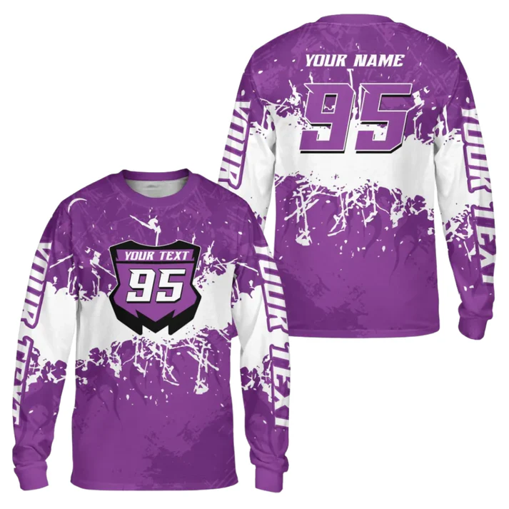 Personalized Splash Racing Custom Name Number Long Sleeve Jersey Shirt