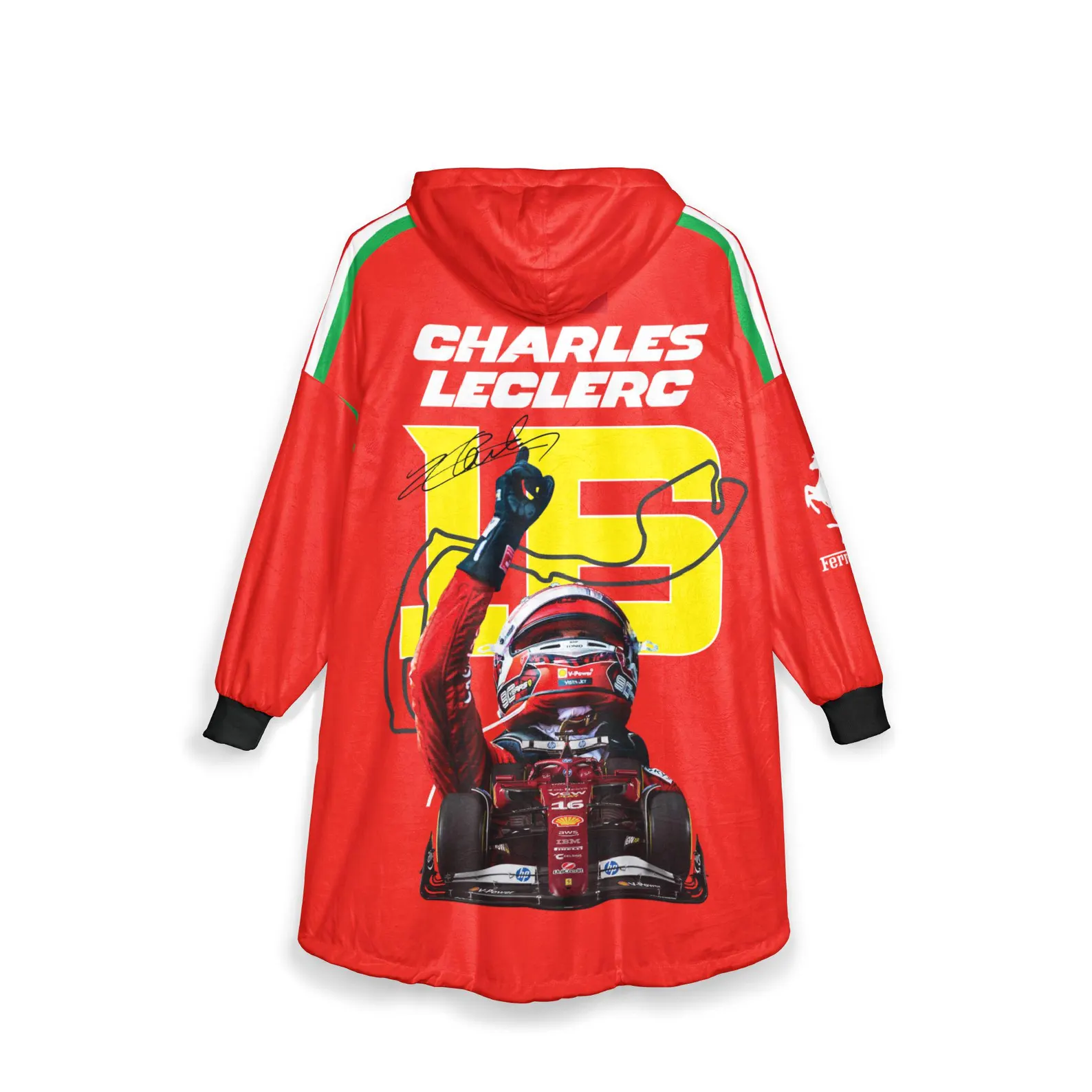 Race Fan Inspired Oversized Hoodie Blanket, All Over Print Wearable Throw Blanket, Multi Racing Graphic Designs, Gift for f1 Lovers