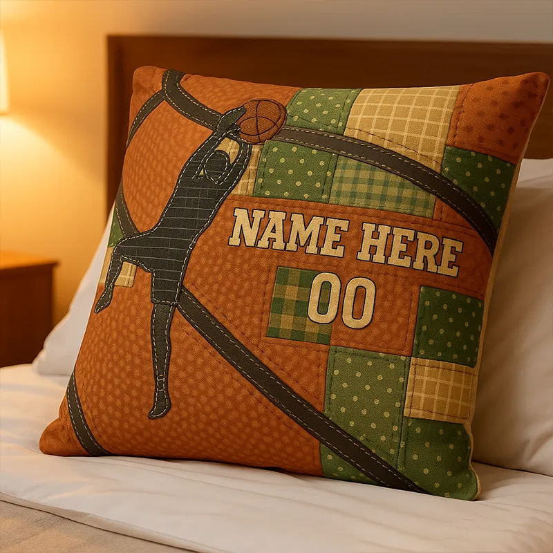 Personalized Basketball Pillow with Custom Name and Number Design