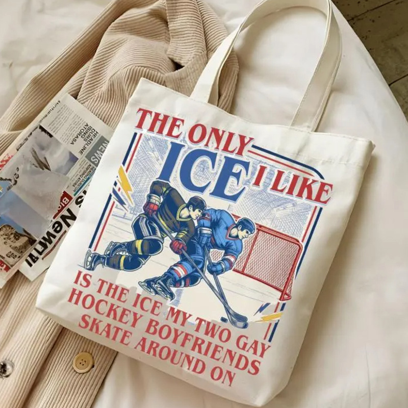 Personalized HR Hockey Romance Book Design Hockey Tote Bag with Custom Style For Movie Book Fans Gift
