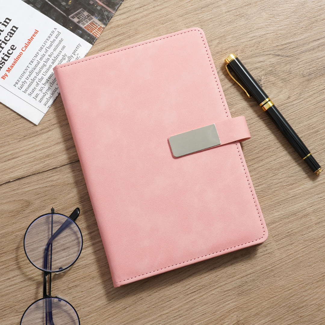 Personalized Birth Flower Notebook & Pen Set Custom Name Leather Journal Gift Birth Month Flower Journal for Women
